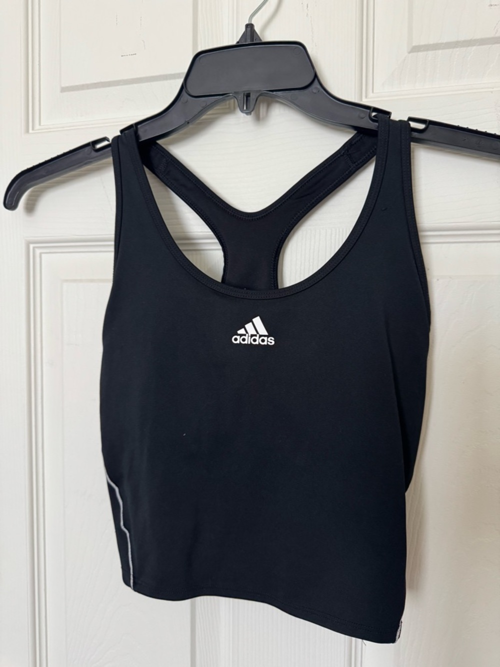 adidas Black and White Racerback Athletic Crop Top
